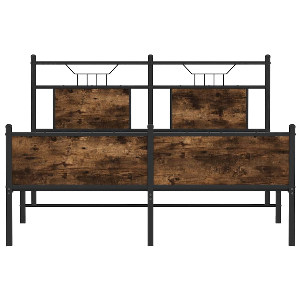 Bettgestell ohne Matratze Räuchereiche 137x190 cm Holzwerkstoff