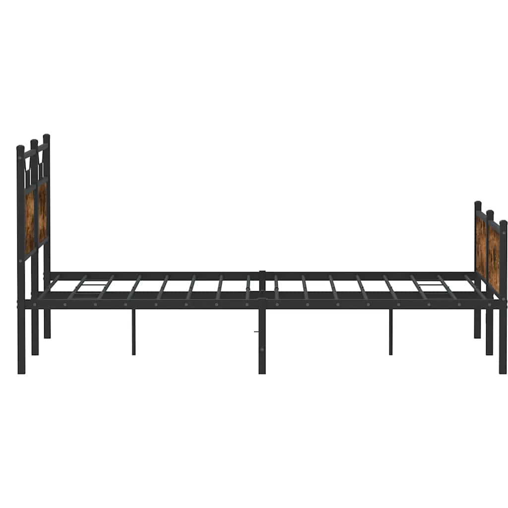 Bettgestell ohne Matratze Räuchereiche 137x190 cm Holzwerkstoff