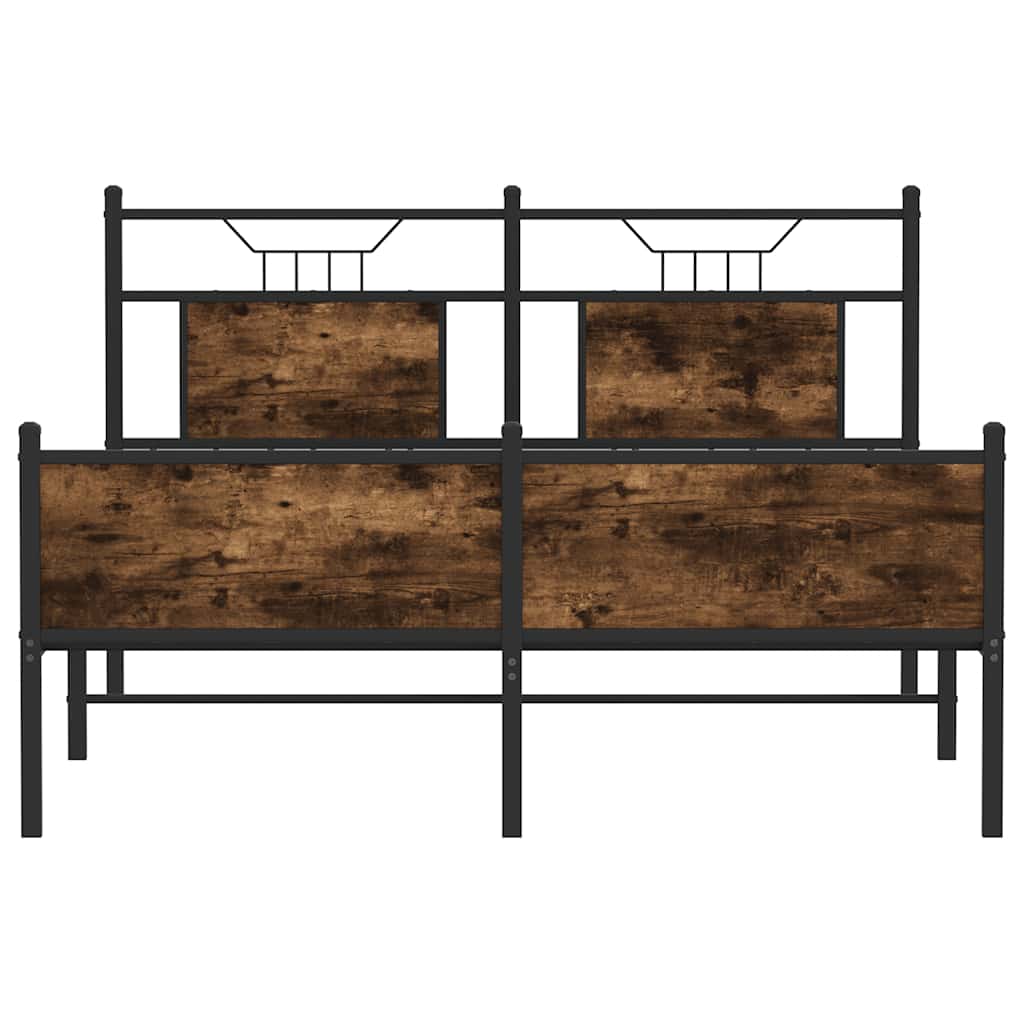 Bettgestell ohne Matratze Räuchereiche 140x200 cm Holzwerkstoff
