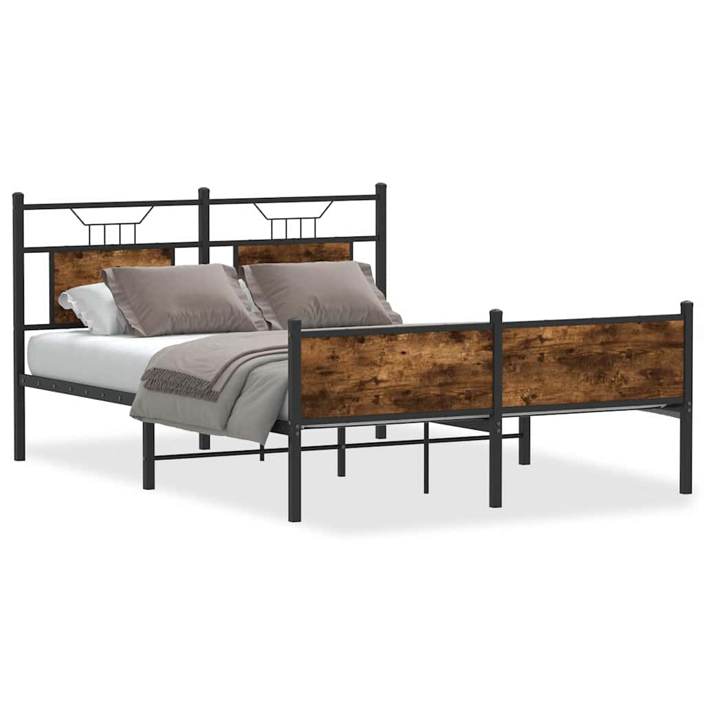 Bettgestell ohne Matratze Räuchereiche 150x200 cm Holzwerkstoff