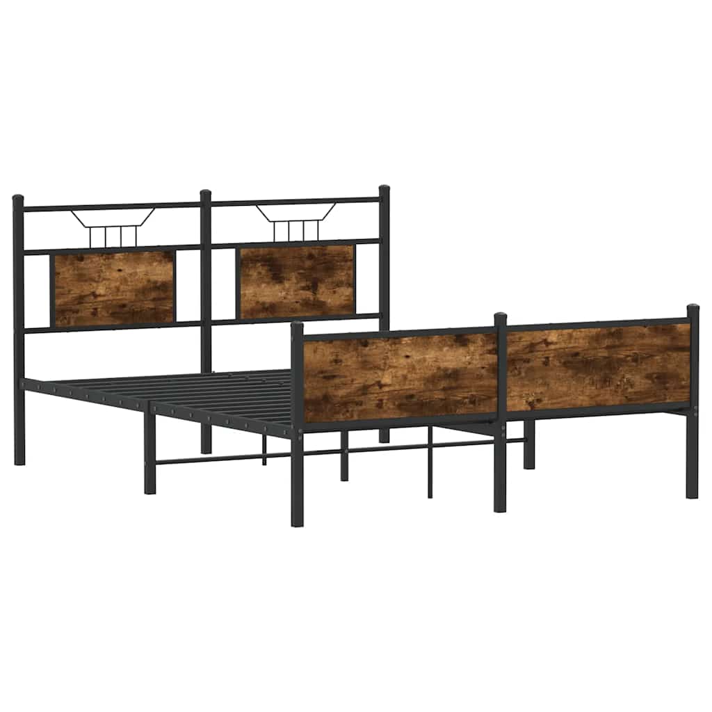 Bettgestell ohne Matratze Räuchereiche 150x200 cm Holzwerkstoff