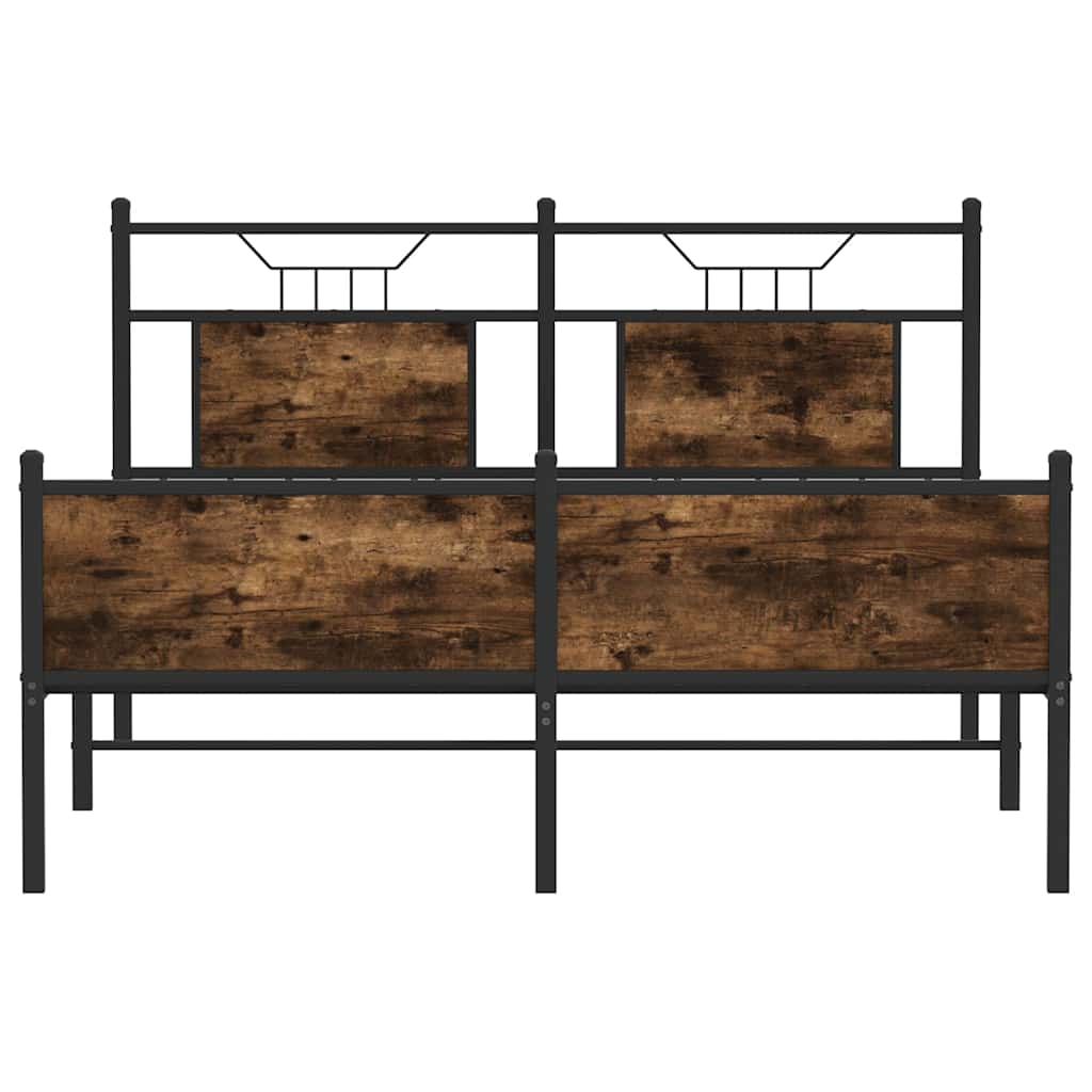 Bettgestell ohne Matratze Räuchereiche 150x200 cm Holzwerkstoff