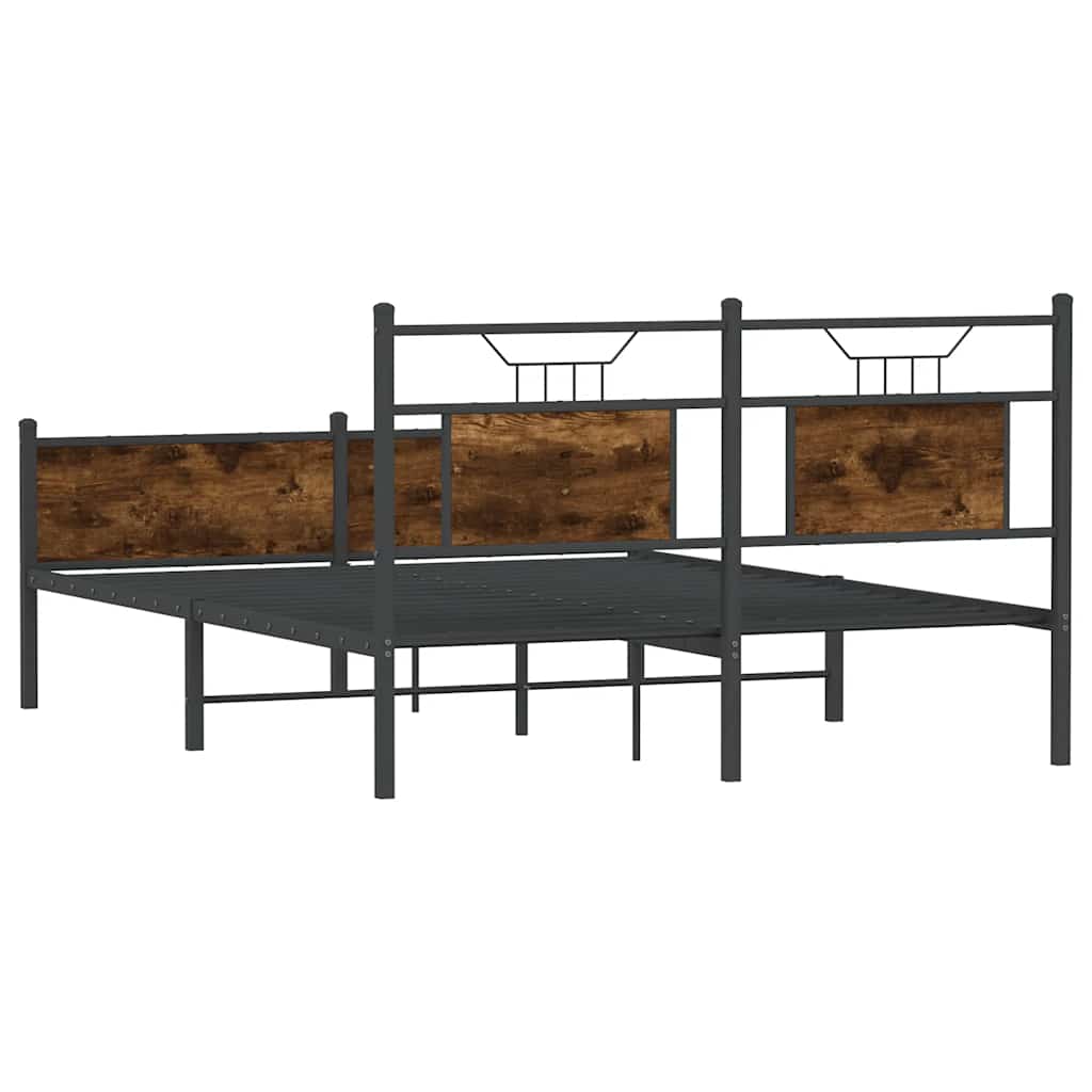 Bettgestell ohne Matratze Räuchereiche 150x200 cm Holzwerkstoff