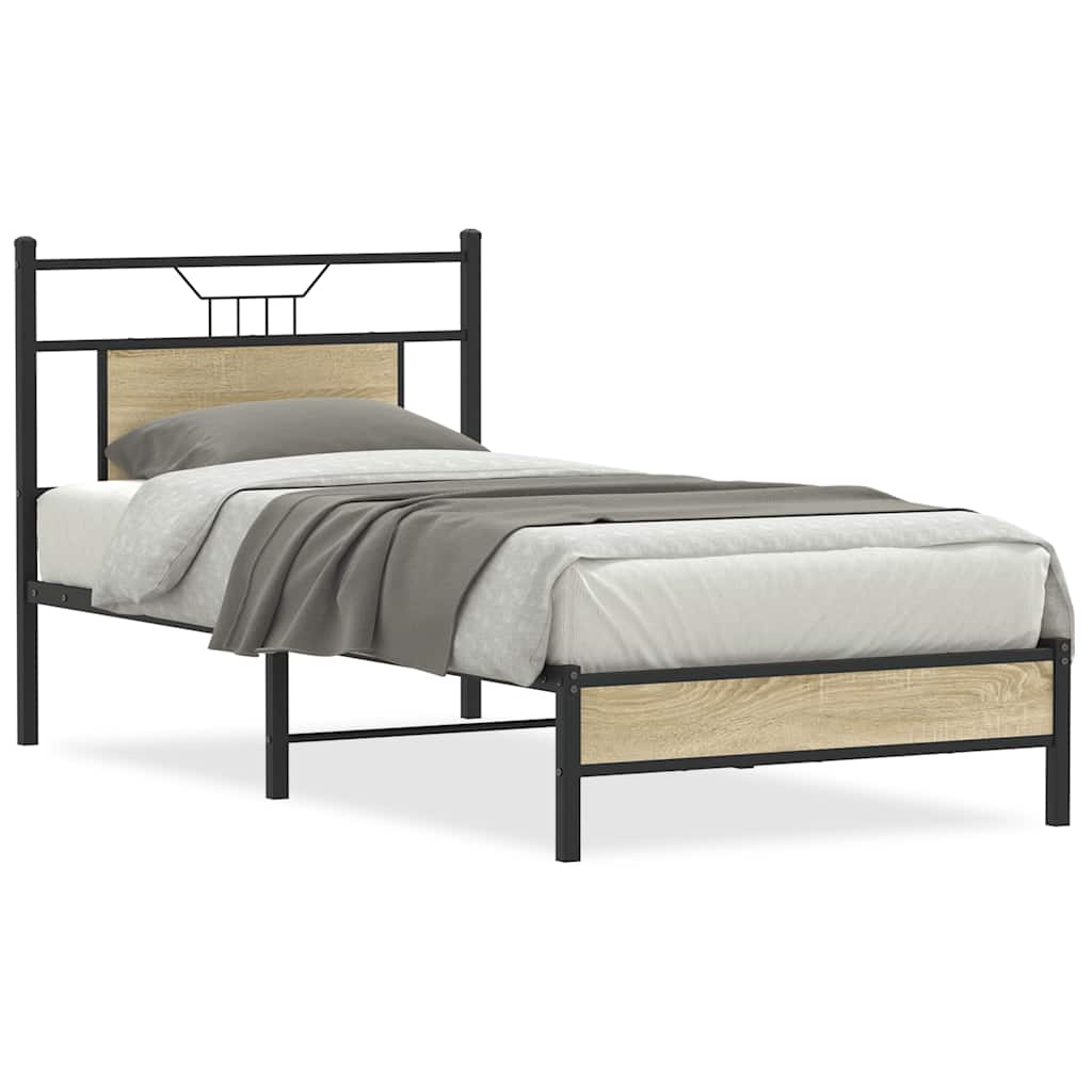Bettgestell ohne Matratze Sonoma-Eiche 75x190 cm Holzwerkstoff