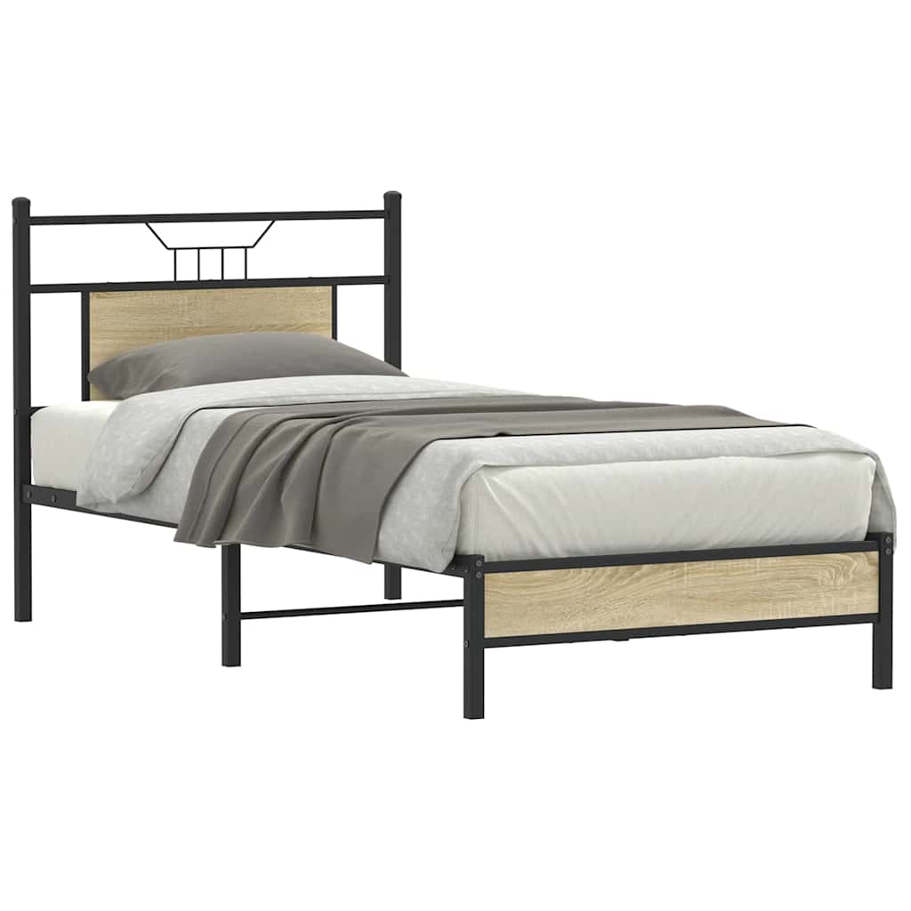 Bettgestell ohne Matratze Sonoma-Eiche 75x190 cm Holzwerkstoff