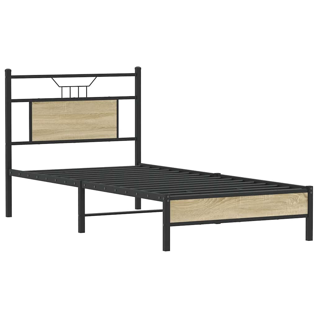 Bettgestell ohne Matratze Sonoma-Eiche 75x190 cm Holzwerkstoff