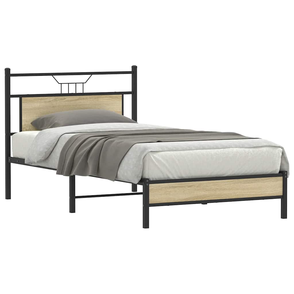 Bettgestell ohne Matratze Sonoma-Eiche 100x190 cm Holzwerkstoff