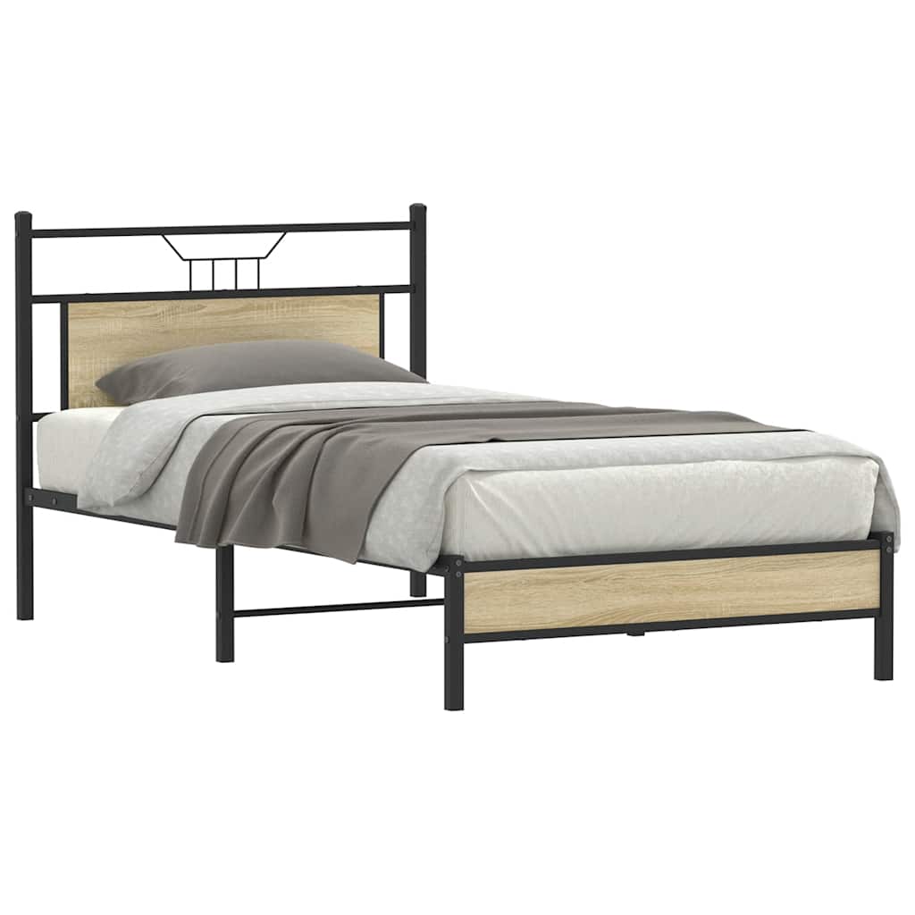 Bettgestell ohne Matratze Sonoma-Eiche 100x200 cm Holzwerkstoff