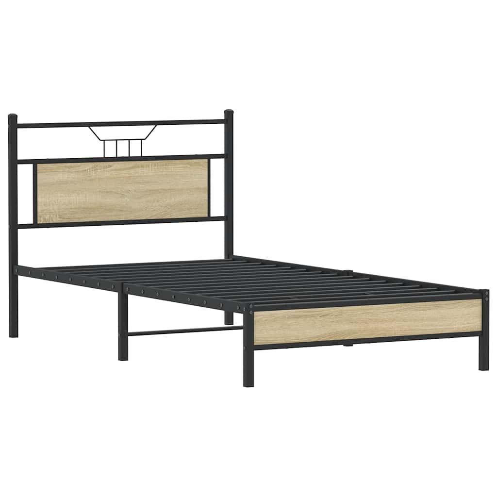 Bettgestell ohne Matratze Sonoma-Eiche 100x200 cm Holzwerkstoff