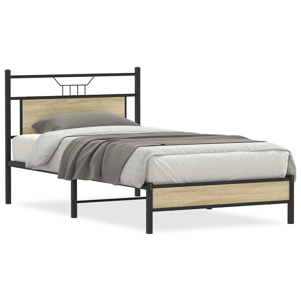 Bettgestell ohne Matratze Sonoma-Eiche 107x203 cm Holzwerkstoff