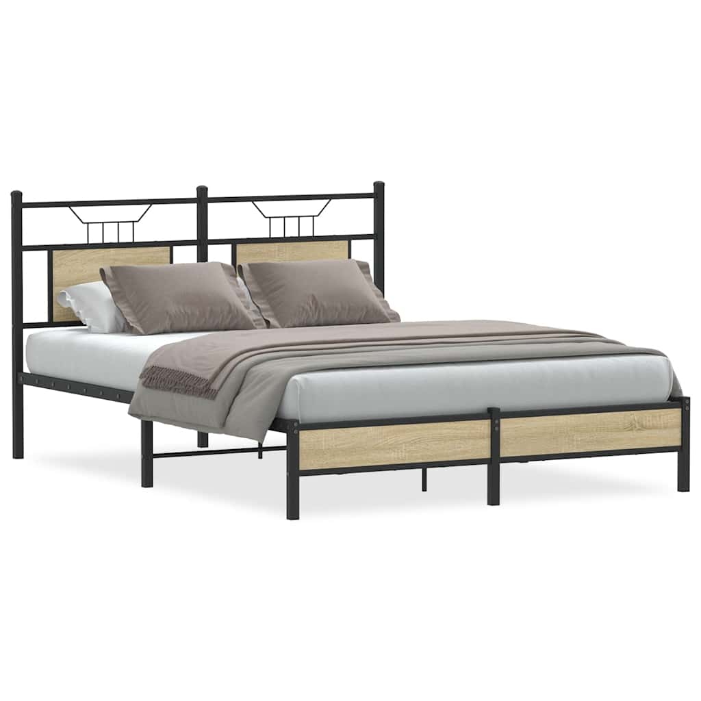 Bettgestell ohne Matratze Sonoma-Eiche 137x190 cm Holzwerkstoff