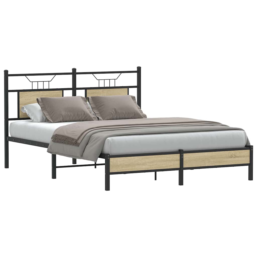 Bettgestell ohne Matratze Sonoma-Eiche 137x190 cm Holzwerkstoff
