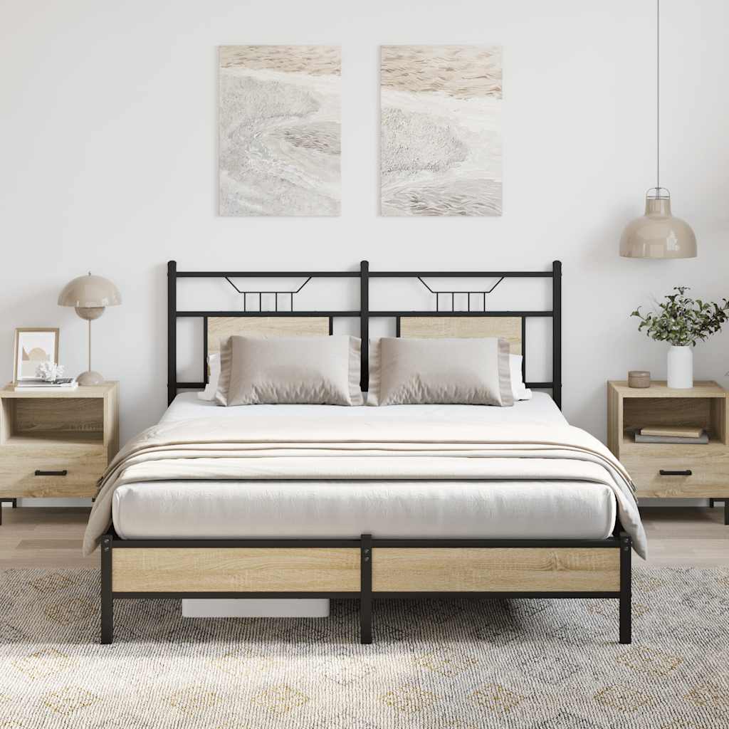 Bettgestell ohne Matratze Sonoma-Eiche 137x190 cm Holzwerkstoff
