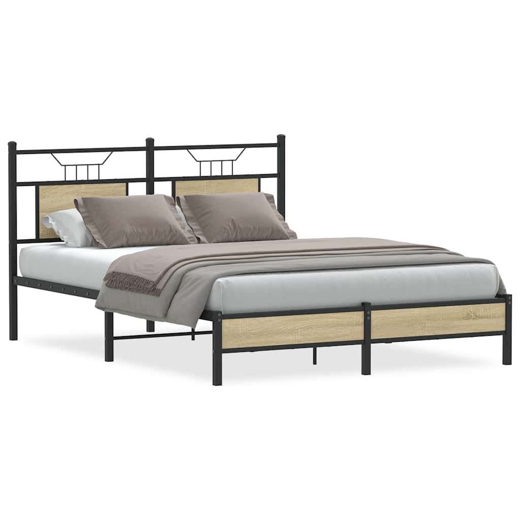 Bettgestell ohne Matratze Sonoma-Eiche 140x190 cm Holzwerkstoff