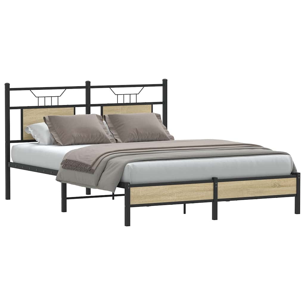 Bettgestell ohne Matratze Sonoma-Eiche 140x190 cm Holzwerkstoff