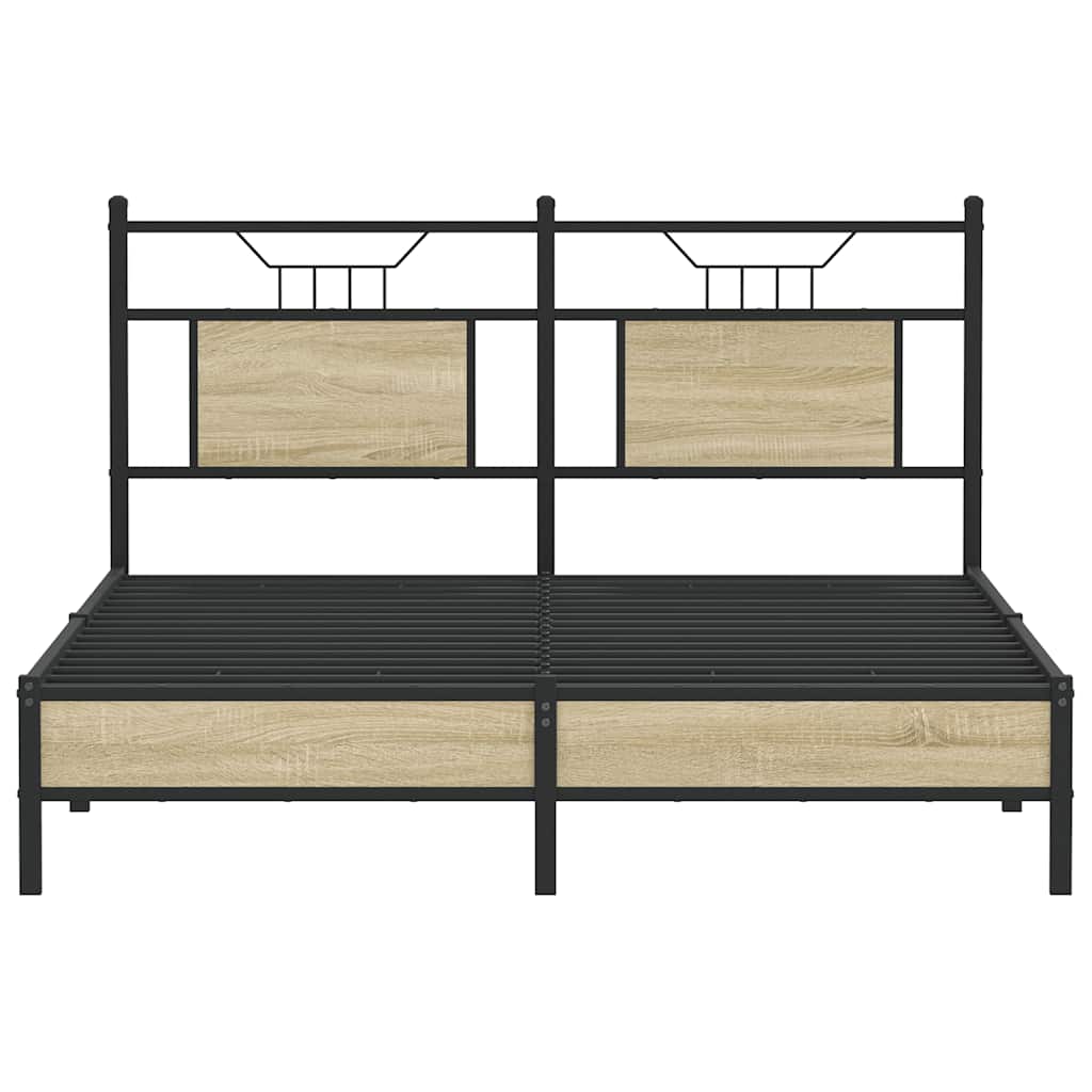 Bettgestell ohne Matratze Sonoma-Eiche 140x190 cm Holzwerkstoff