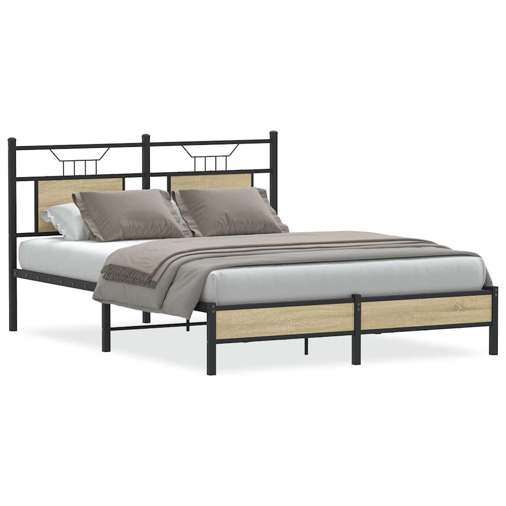 Bettgestell ohne Matratze Sonoma-Eiche 150x200 cm Holzwerkstoff