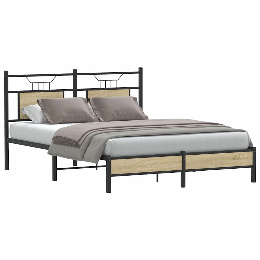 Bettgestell ohne Matratze Sonoma-Eiche 150x200 cm Holzwerkstoff
