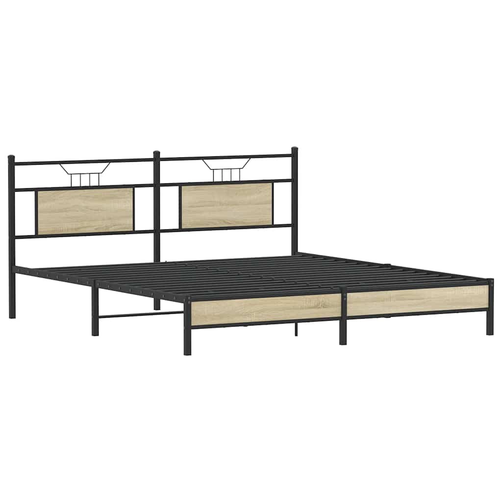 Bettgestell ohne Matratze Sonoma-Eiche 183x203 cm Holzwerkstoff