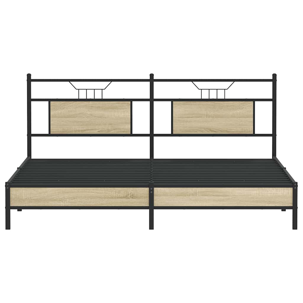 Bettgestell ohne Matratze Sonoma-Eiche 183x203 cm Holzwerkstoff