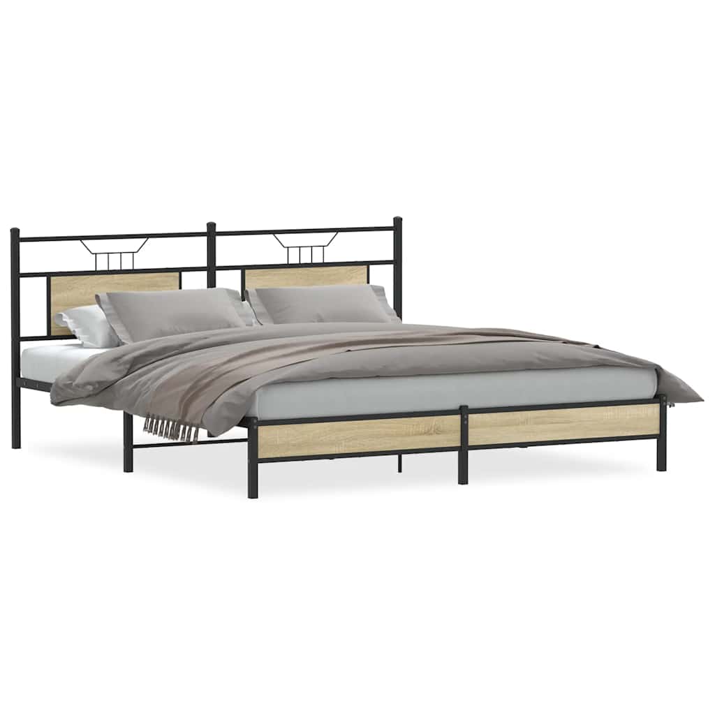 Bettgestell ohne Matratze Sonoma-Eiche 183x213 cm Holzwerkstoff