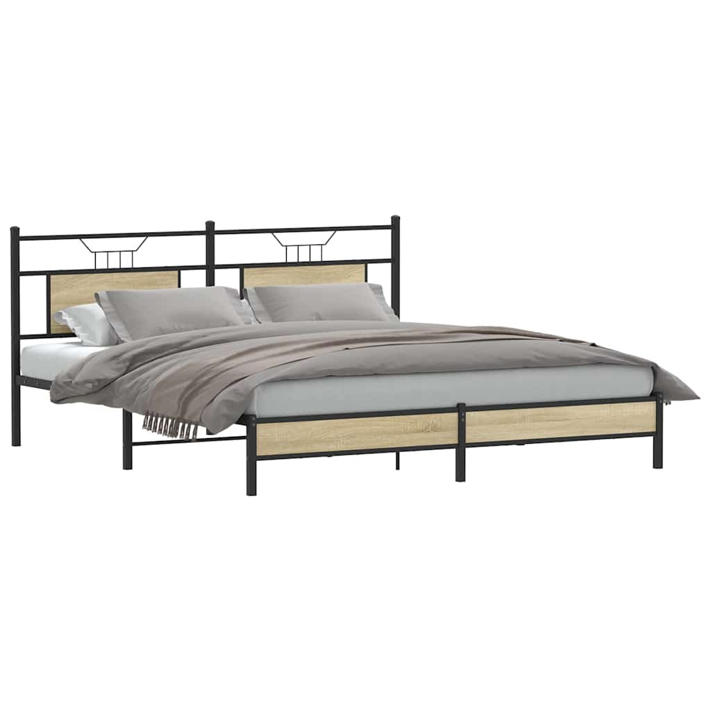 Bettgestell ohne Matratze Sonoma-Eiche 183x213 cm Holzwerkstoff