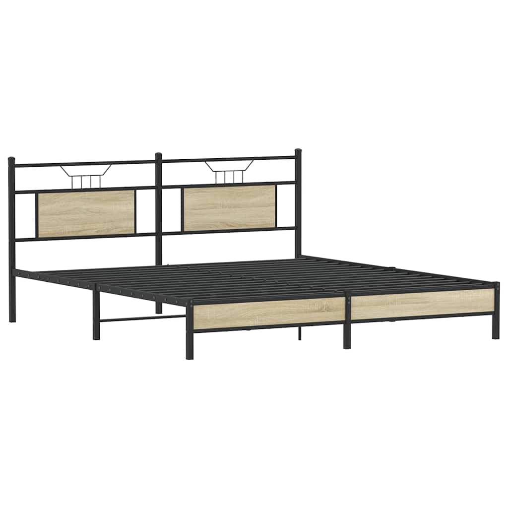 Bettgestell ohne Matratze Sonoma-Eiche 183x213 cm Holzwerkstoff