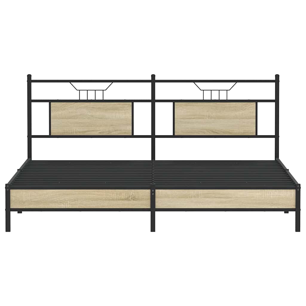 Bettgestell ohne Matratze Sonoma-Eiche 183x213 cm Holzwerkstoff
