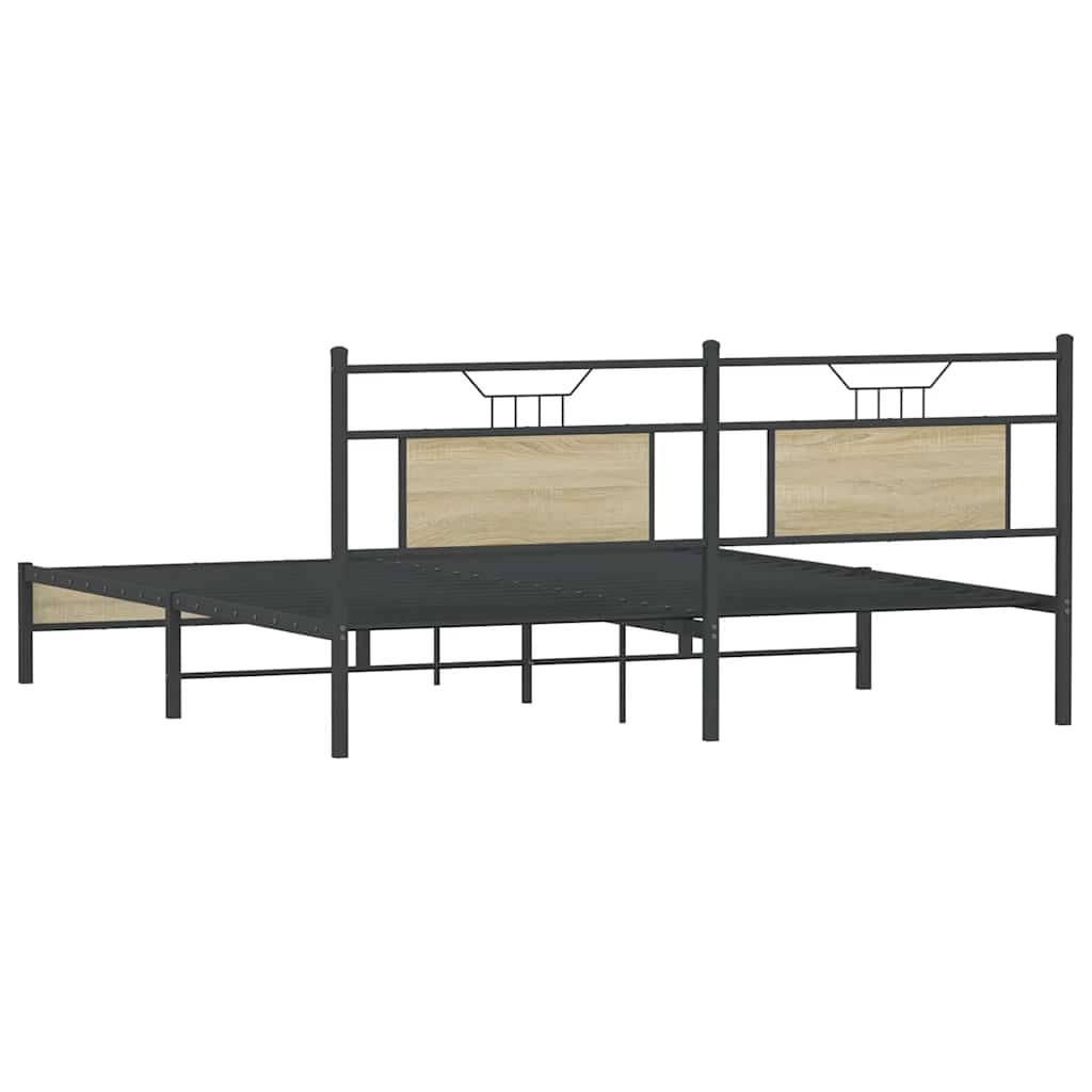 Bettgestell ohne Matratze Sonoma-Eiche 183x213 cm Holzwerkstoff