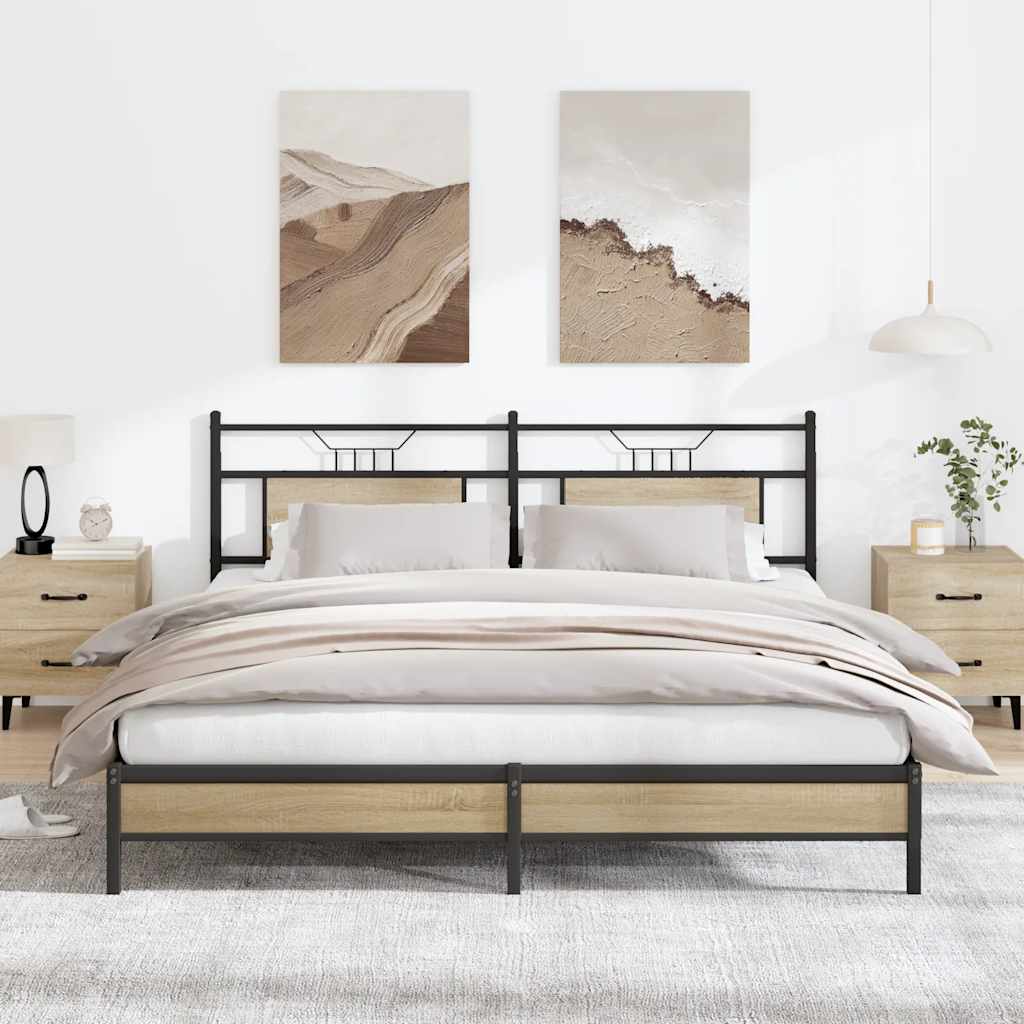 Bettgestell ohne Matratze Sonoma-Eiche 183x213 cm Holzwerkstoff