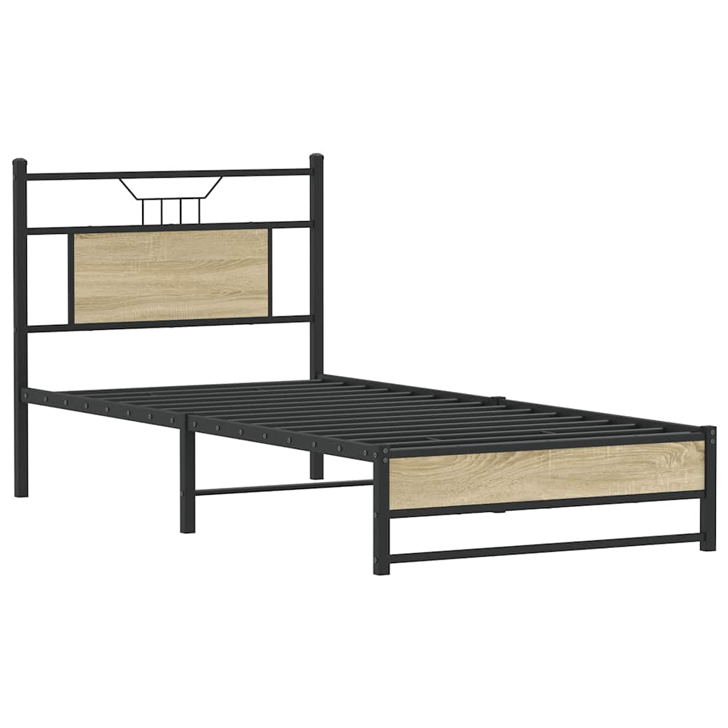 Bettgestell ohne Matratze Sonoma-Eiche 75x190 cm Holzwerkstoff