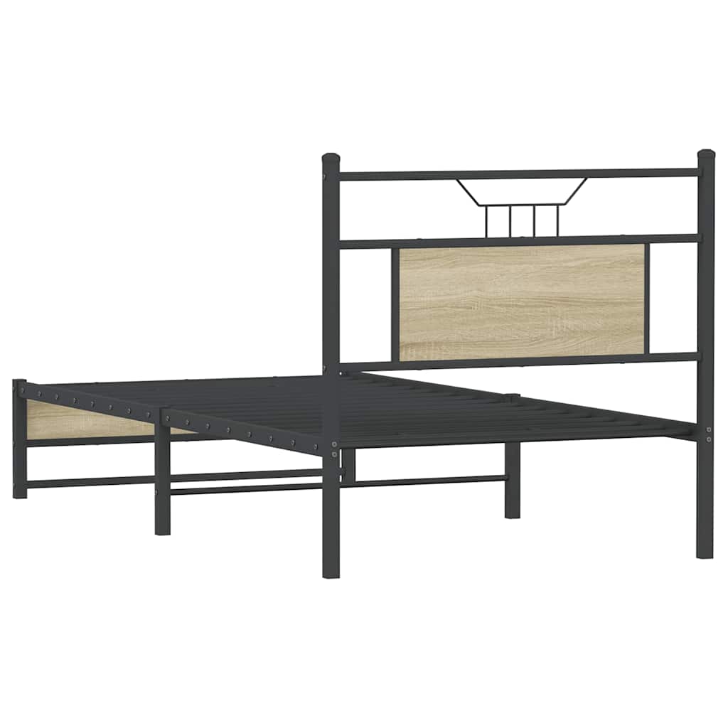 Bettgestell ohne Matratze Sonoma-Eiche 75x190 cm Holzwerkstoff