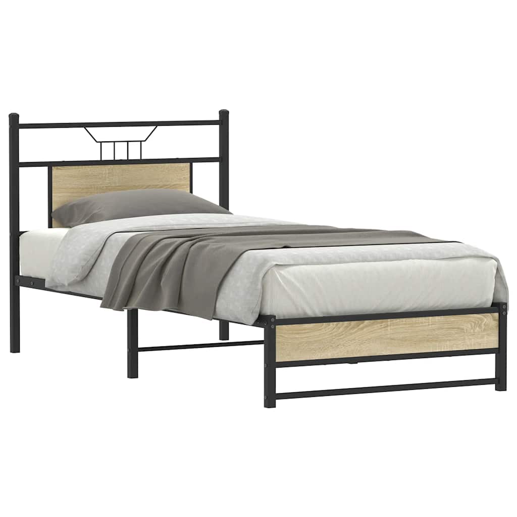 Bettgestell ohne Matratze Sonoma-Eiche 80x200 cm Holzwerkstoff