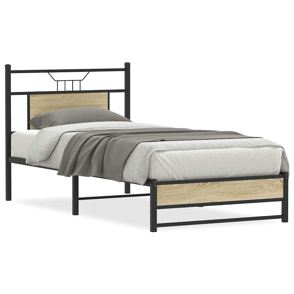 Bettgestell ohne Matratze Sonoma-Eiche 90x190 cm Holzwerkstoff