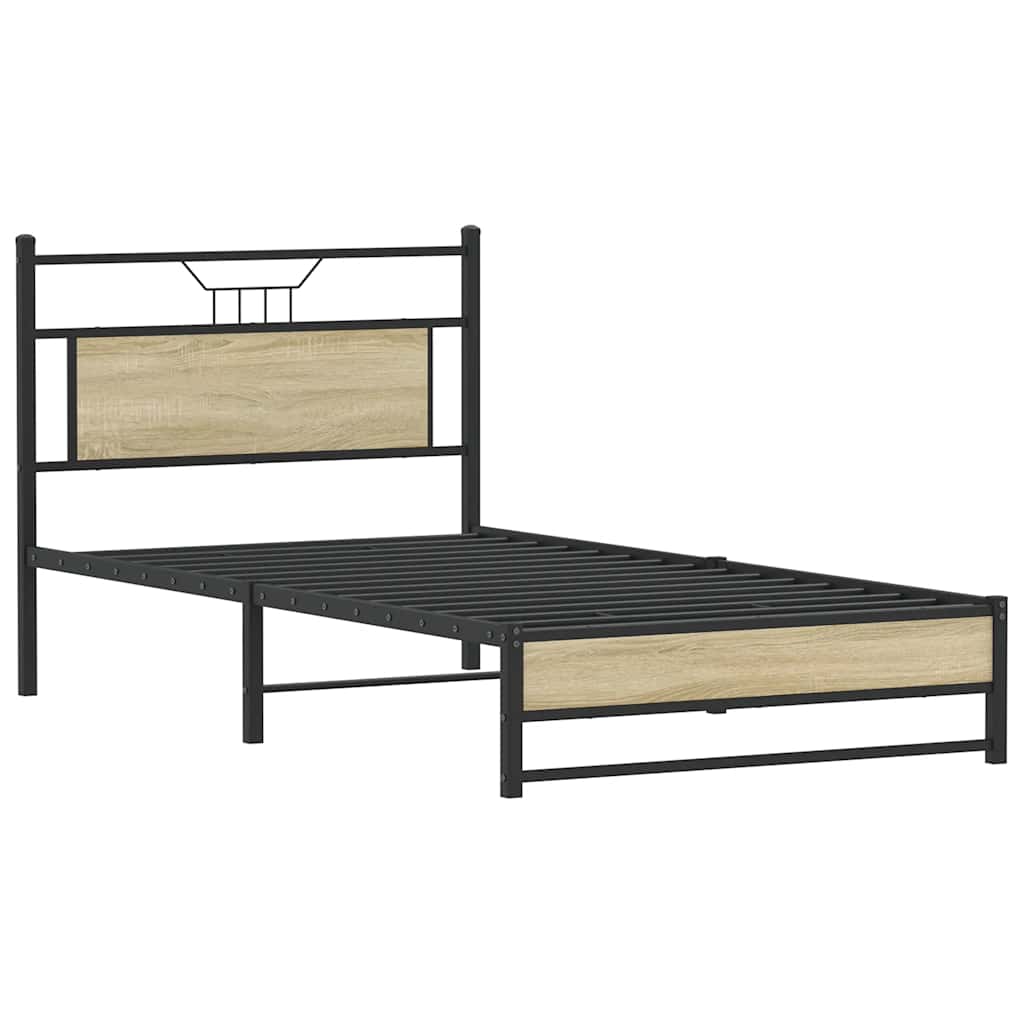 Bettgestell ohne Matratze Sonoma-Eiche 100x190 cm Holzwerkstoff