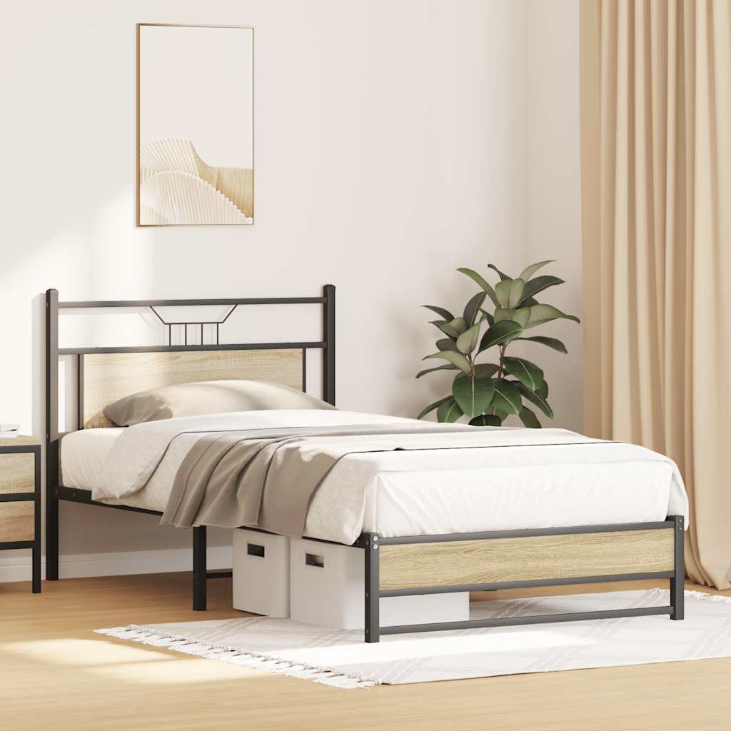 Bettgestell ohne Matratze Sonoma-Eiche 100x190 cm Holzwerkstoff