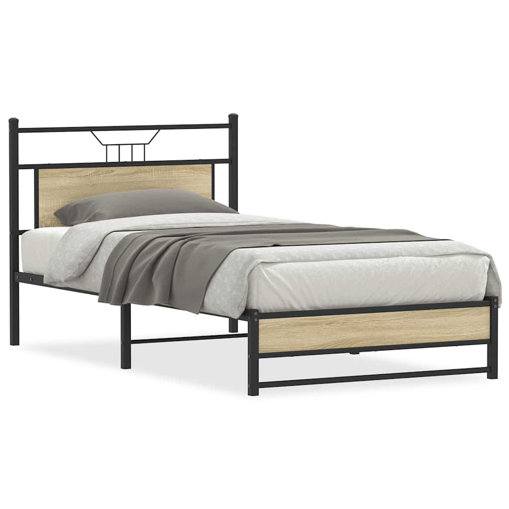 Bettgestell ohne Matratze Sonoma-Eiche 100x190 cm Holzwerkstoff