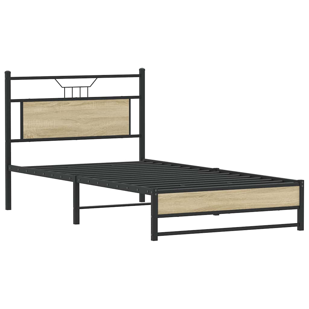 Bettgestell ohne Matratze Sonoma-Eiche 100x200 cm Holzwerkstoff