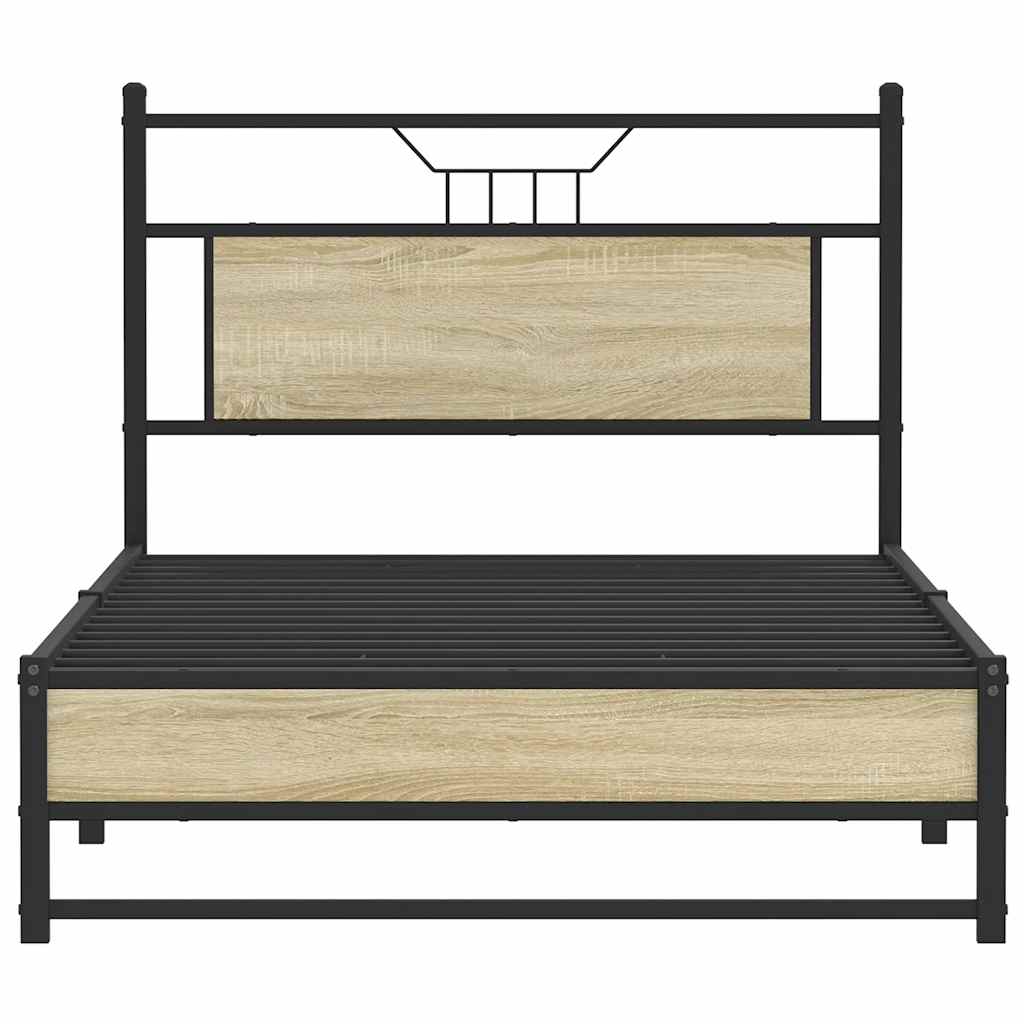 Bettgestell ohne Matratze Sonoma-Eiche 100x200 cm Holzwerkstoff