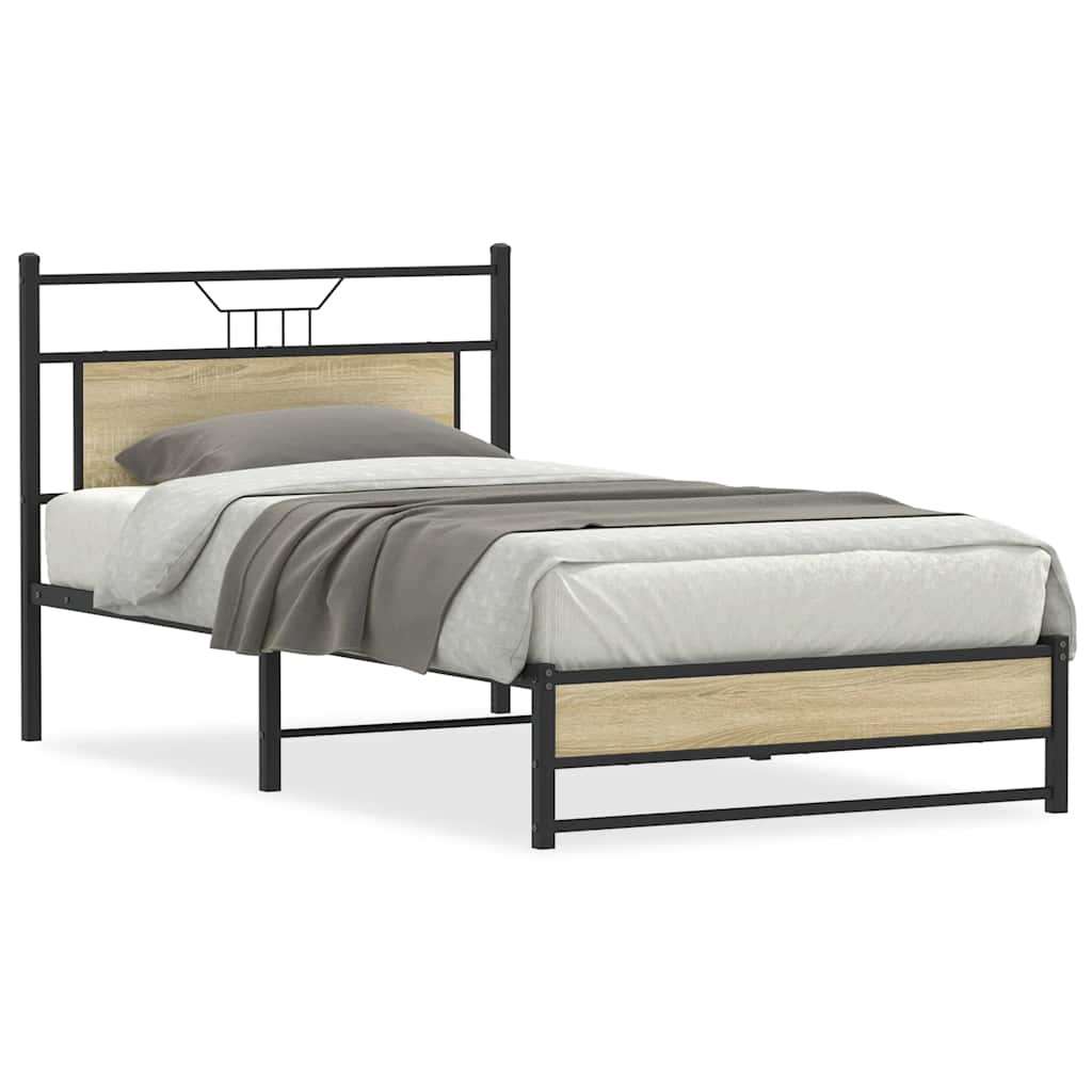 Bettgestell ohne Matratze Sonoma-Eiche 100x200 cm Holzwerkstoff