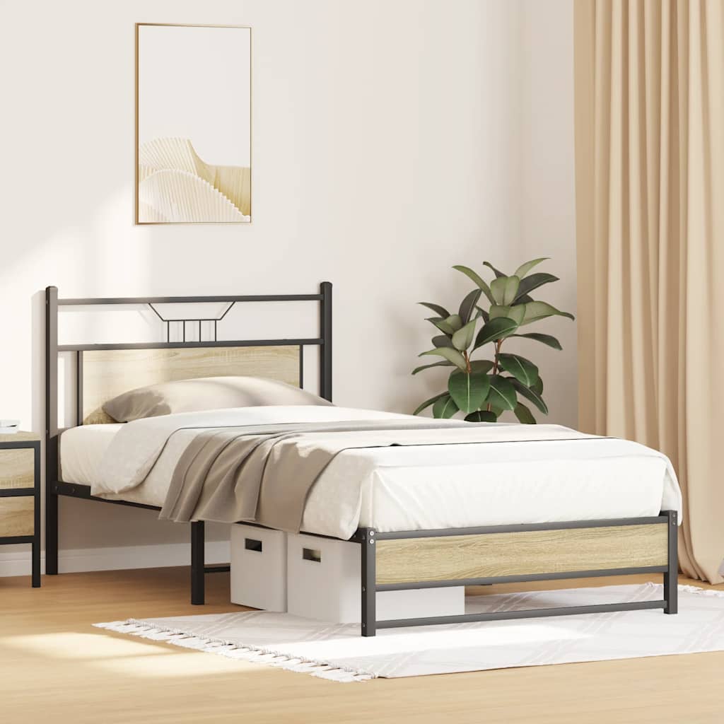 Bettgestell ohne Matratze Sonoma-Eiche 107x203 cm Holzwerkstoff
