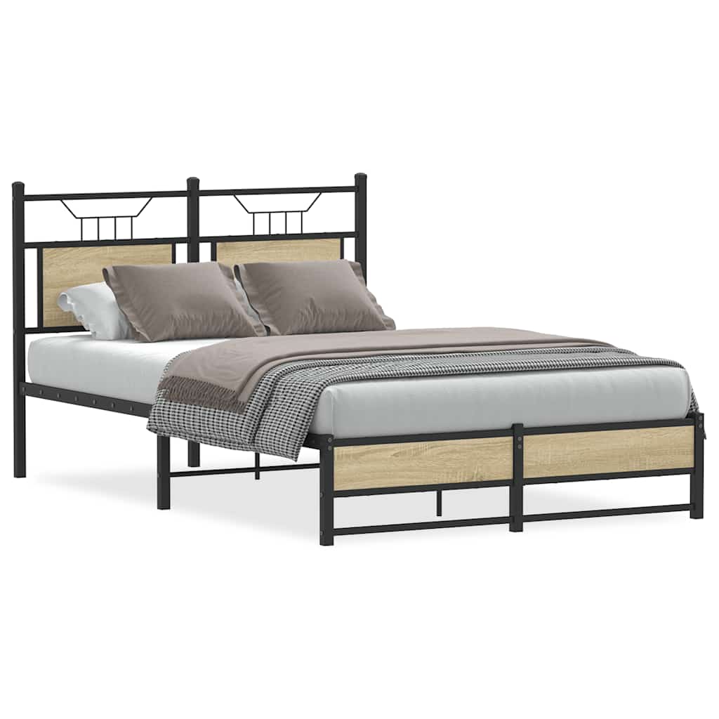 Bettgestell ohne Matratze Sonoma-Eiche 120x200 cm Holzwerkstoff