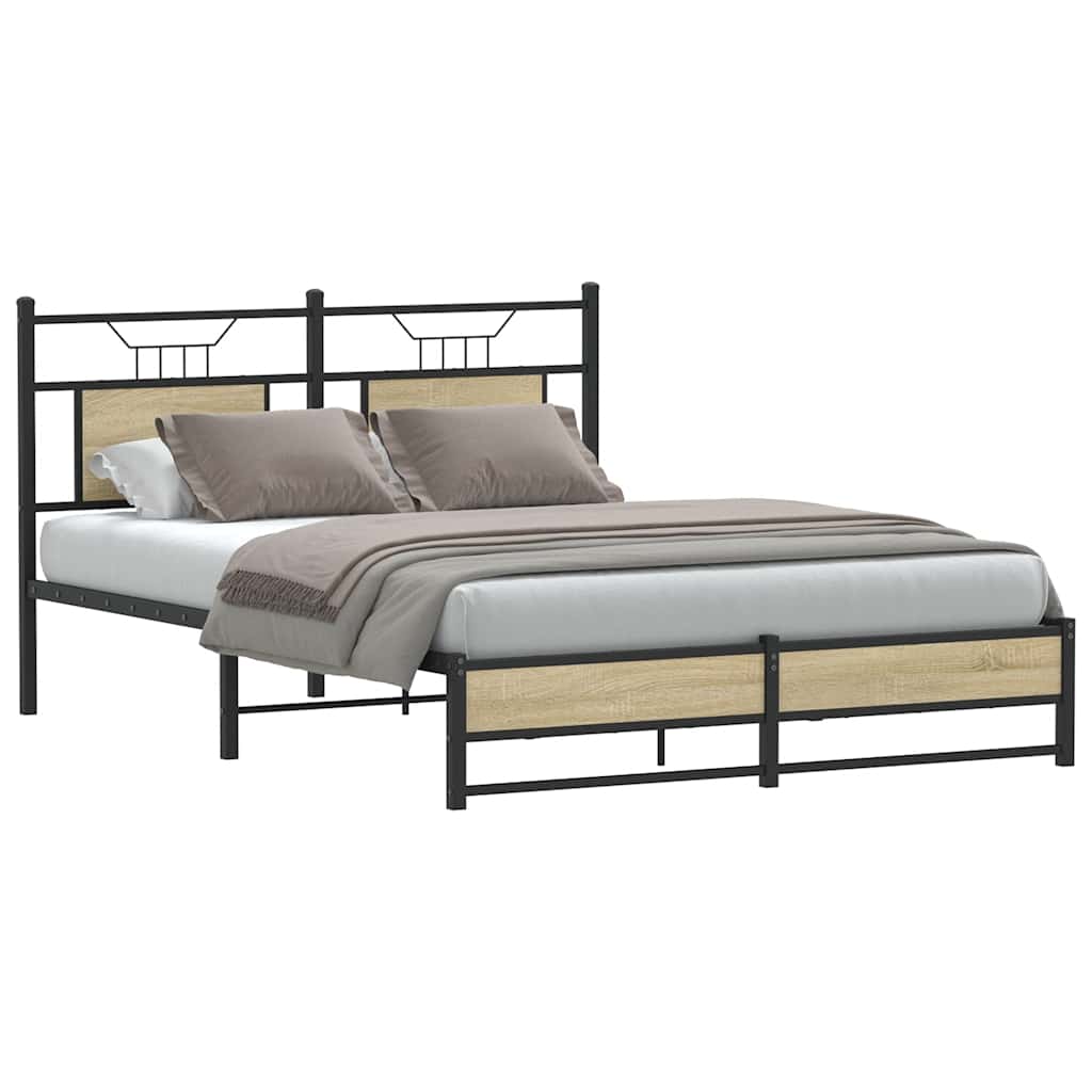 Bettgestell ohne Matratze Sonoma-Eiche 137x190 cm Holzwerkstoff