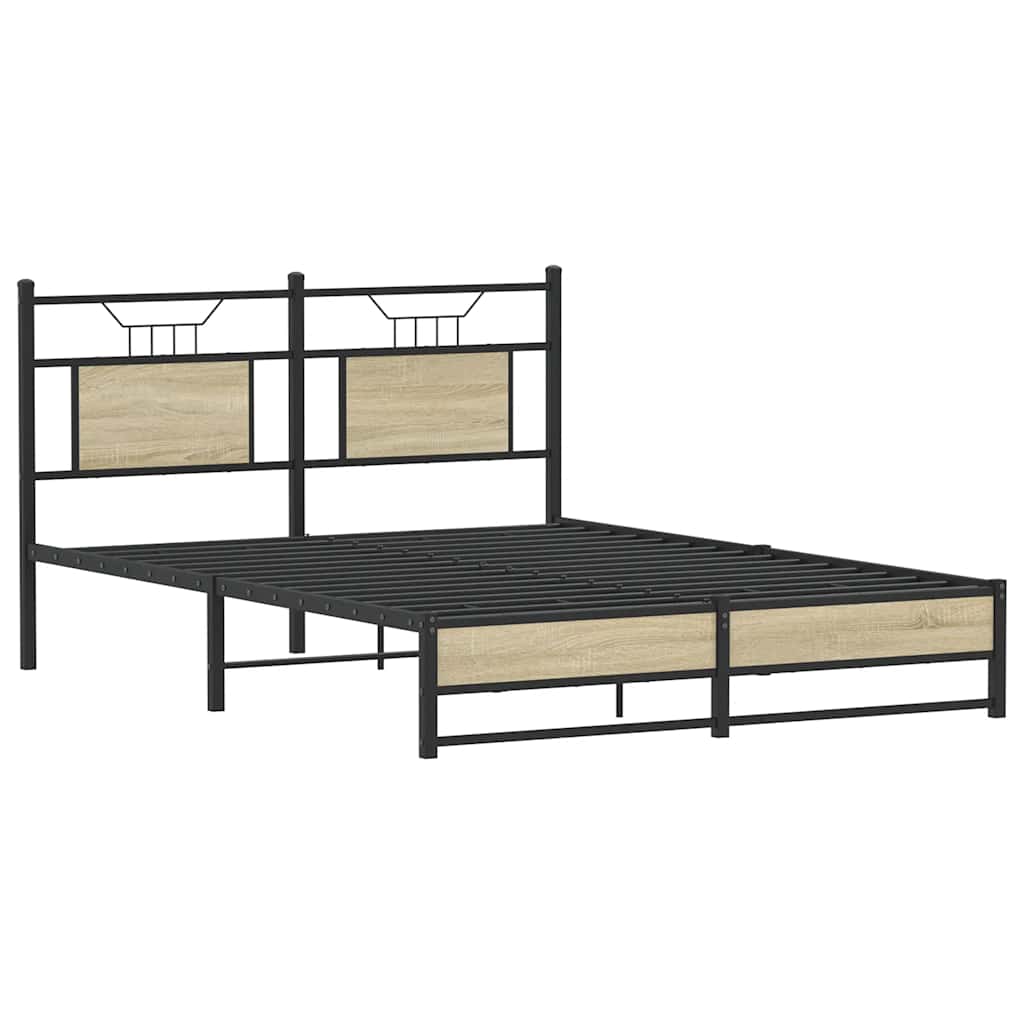 Bettgestell ohne Matratze Sonoma-Eiche 137x190 cm Holzwerkstoff