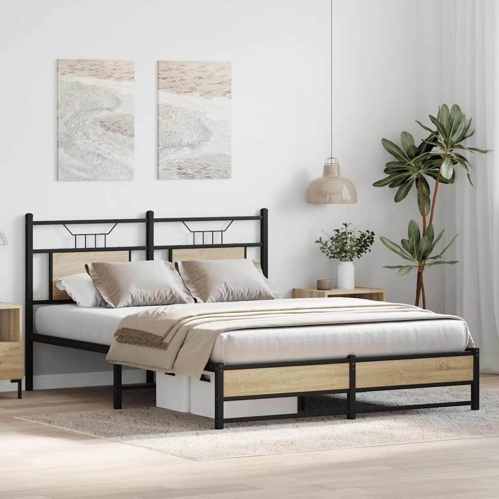 Bettgestell ohne Matratze Sonoma-Eiche 137x190 cm Holzwerkstoff