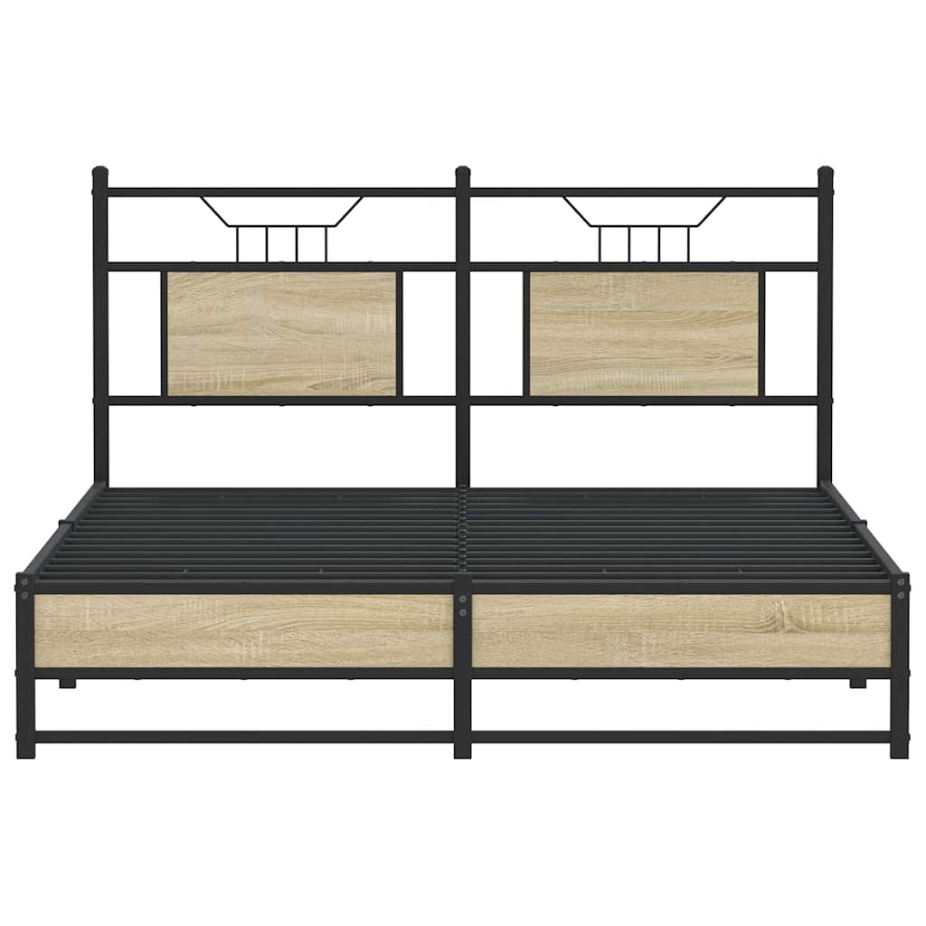 Bettgestell ohne Matratze Sonoma-Eiche 137x190 cm Holzwerkstoff