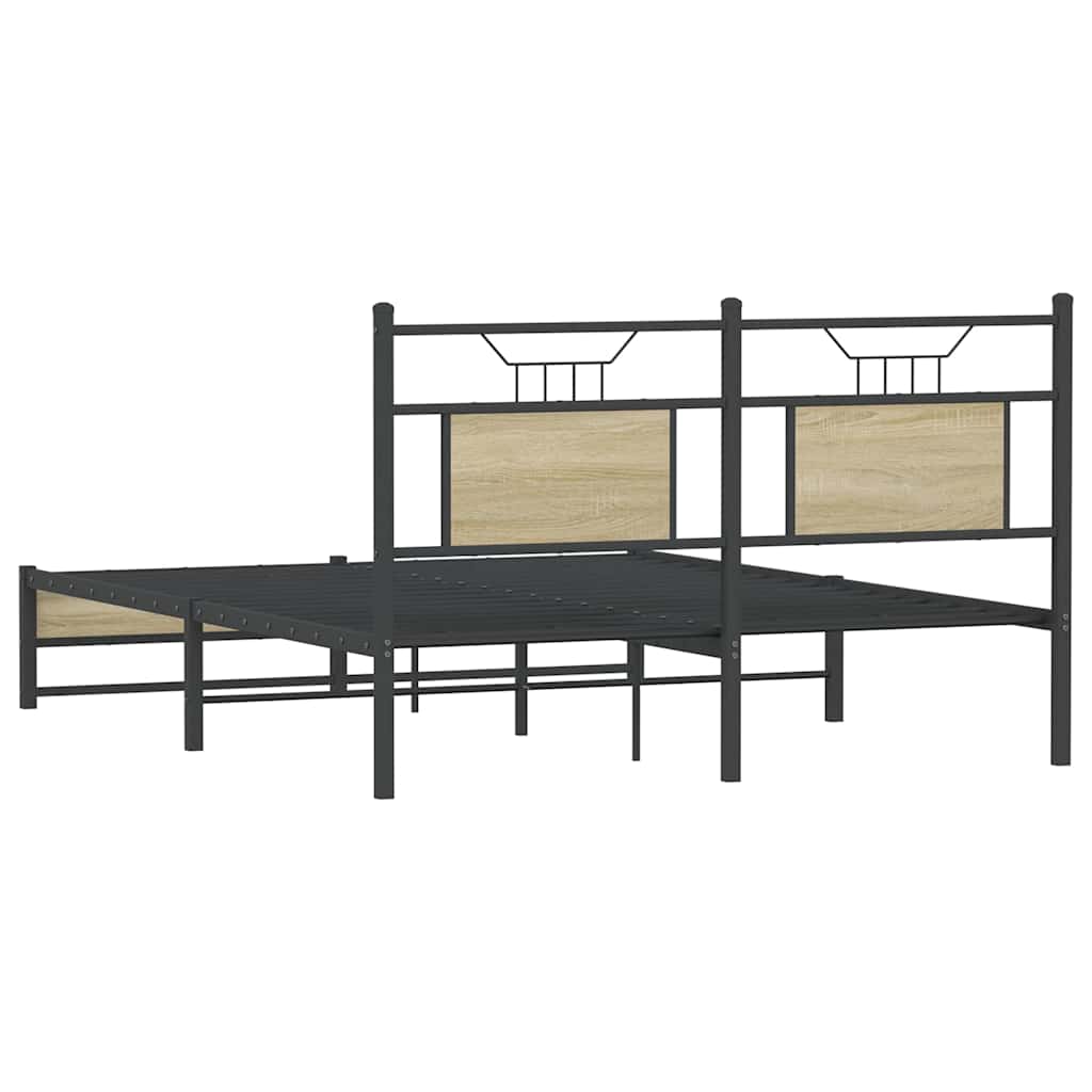 Bettgestell ohne Matratze Sonoma-Eiche 137x190 cm Holzwerkstoff