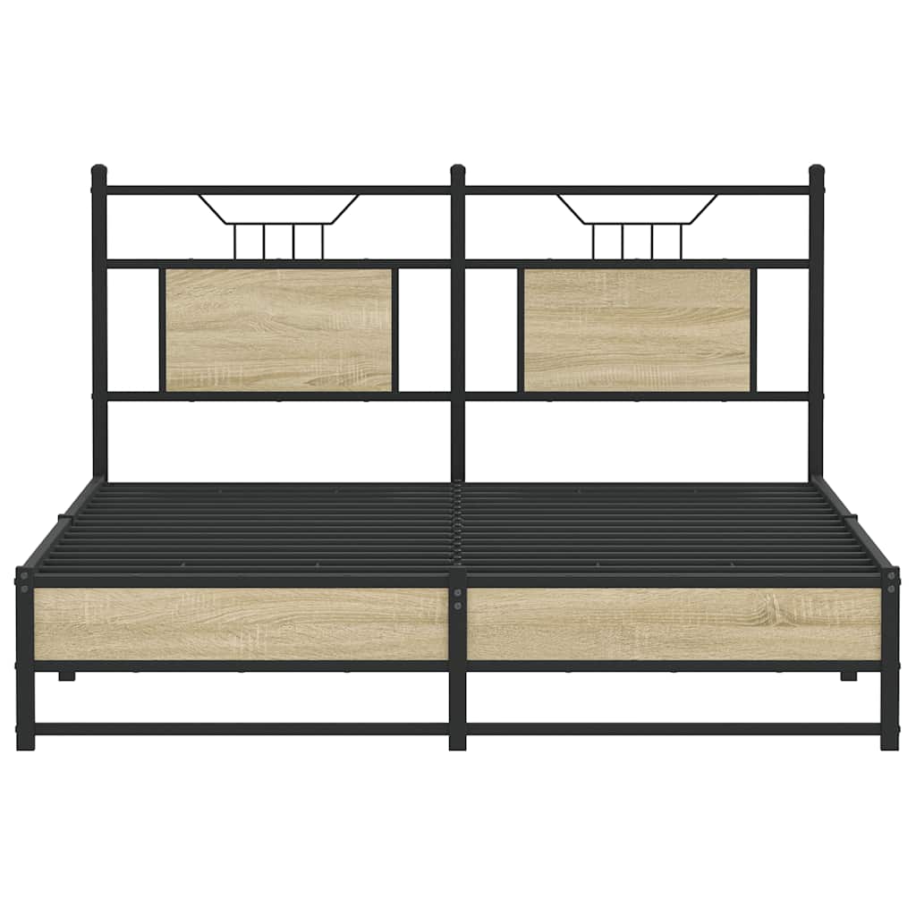 Bettgestell ohne Matratze Sonoma-Eiche 140x190 cm Holzwerkstoff