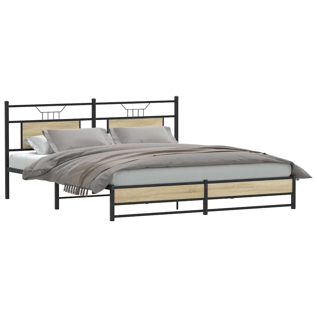 Bettgestell ohne Matratze Sonoma-Eiche 160x200 cm Holzwerkstoff