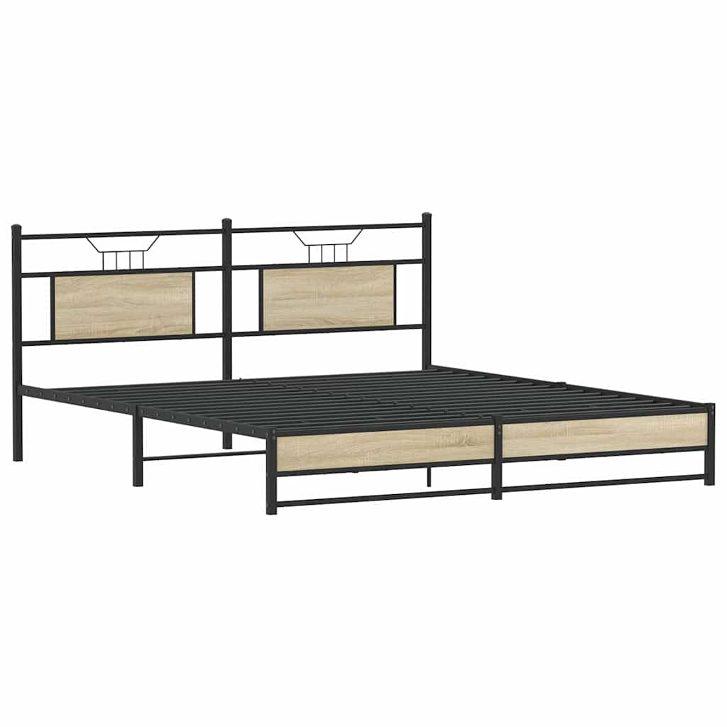 Bettgestell ohne Matratze Sonoma-Eiche 160x200 cm Holzwerkstoff